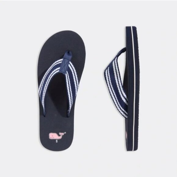 NWT vineyard vines Heritage Foam Flip Flops in nautical navy - Picture 6 of 7